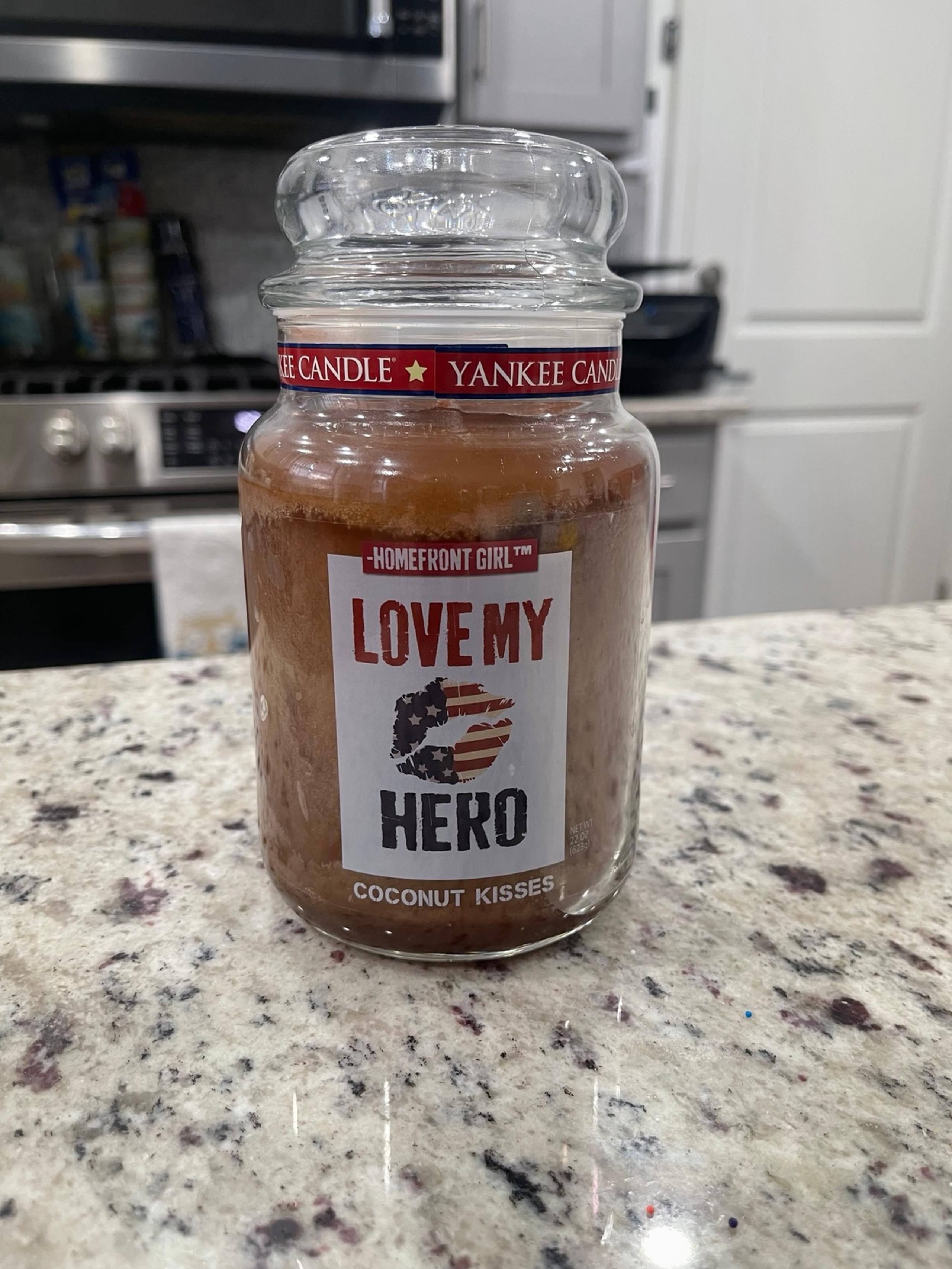 Yankee Candle—Large 22oz ***Homefront Girl*** Love My Hero Coconut Kisses NWT