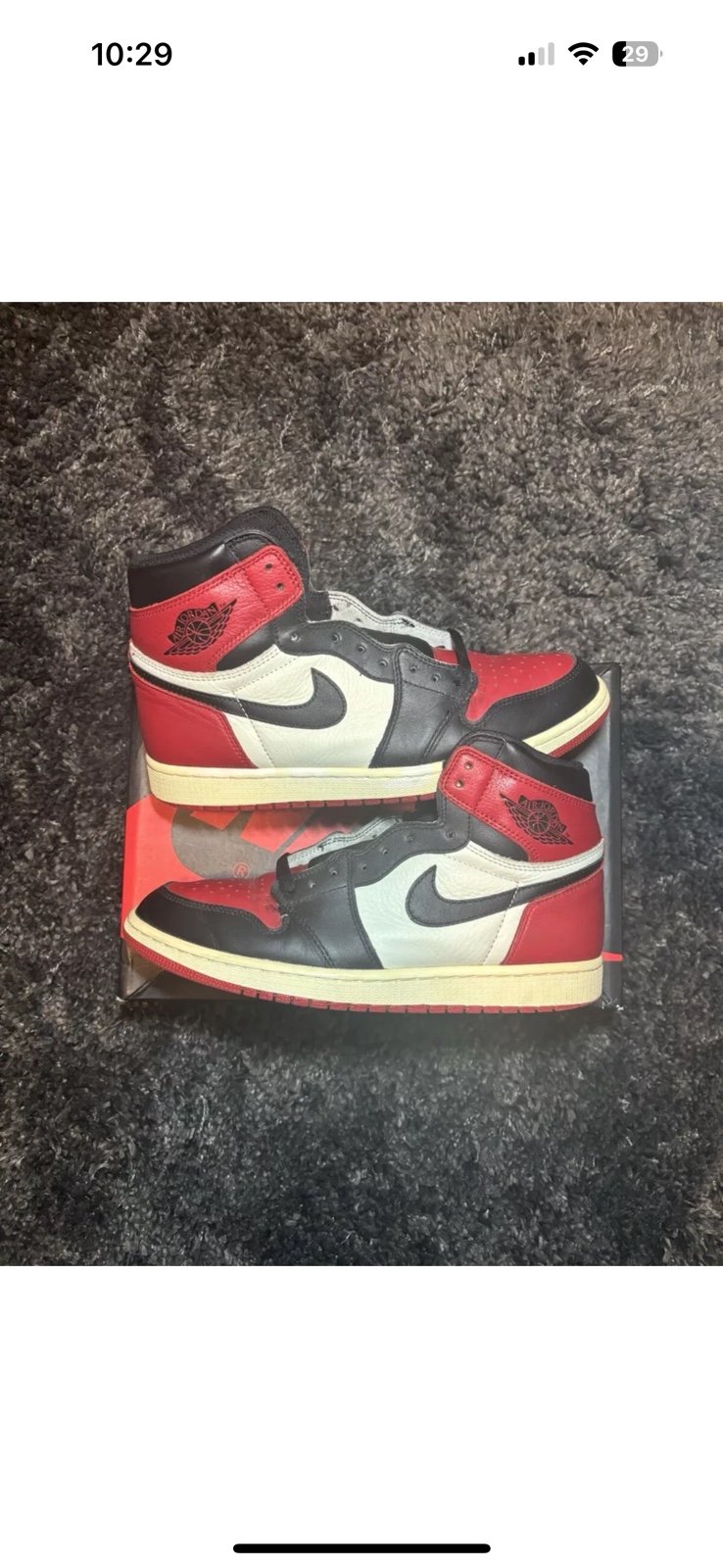 Size 10.5 Air Jordan 1 bred toe