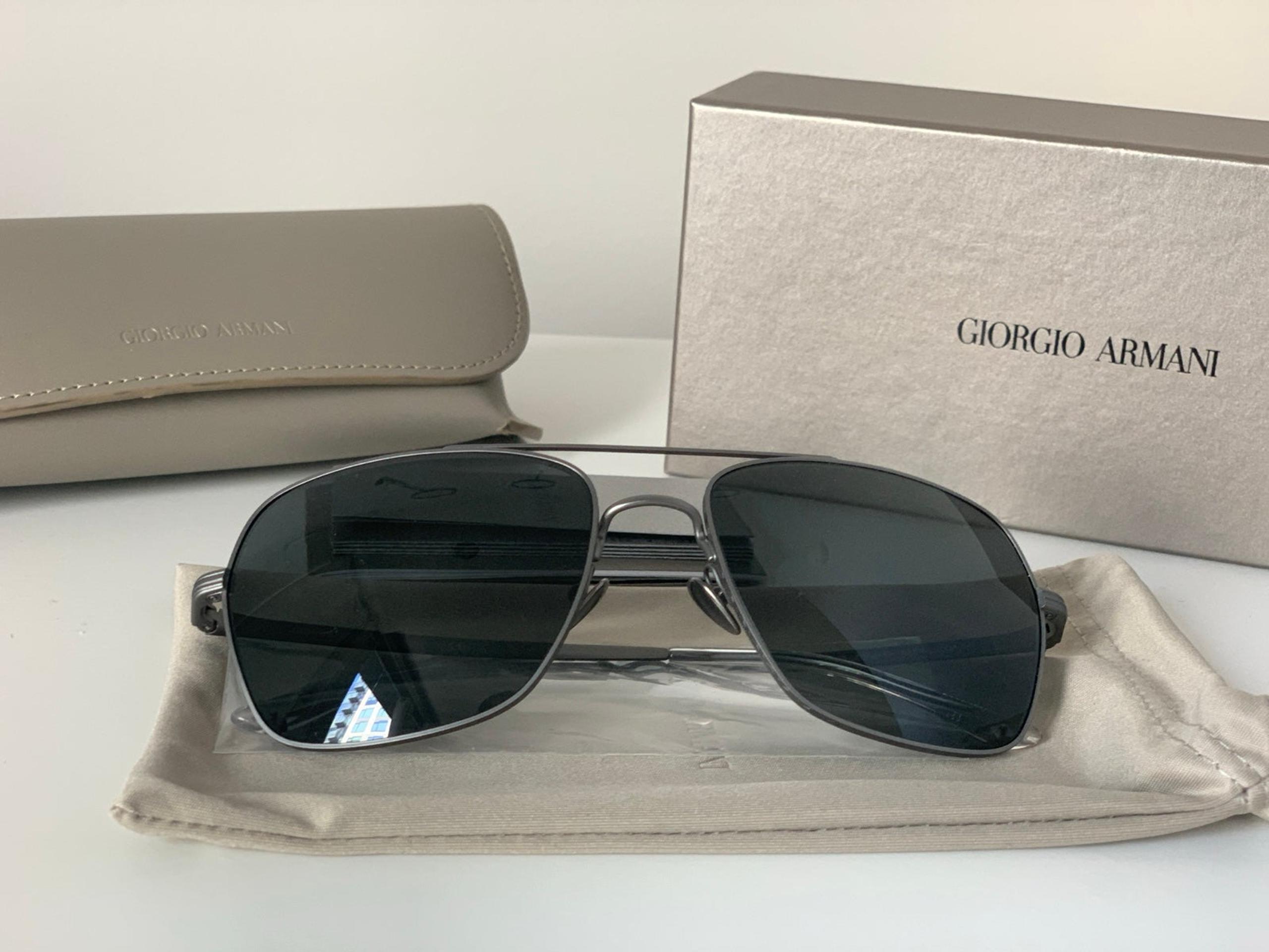 Giorgio Armani Men's Irregular-shaped Designer Sunglasses Limited Edition (Gray)