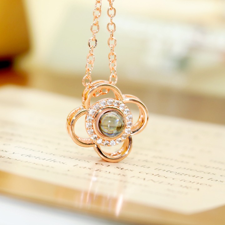 Four Leaf Clover Women's Necklace Personality Pendant -two