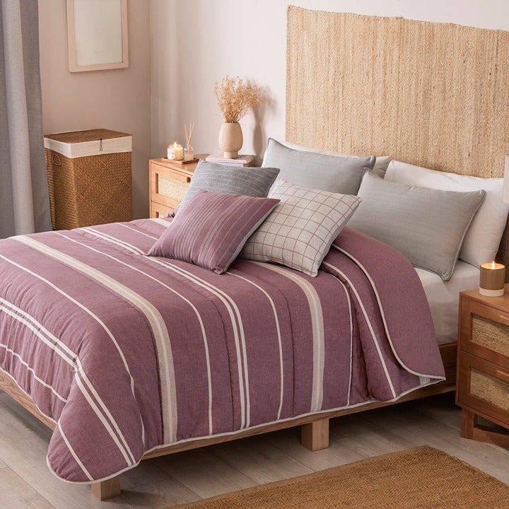 Full XL/Queen Cordoba Pink 6 Piece Reversible Comforter Set 87748