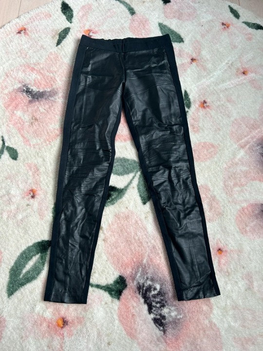 leather front leggings.