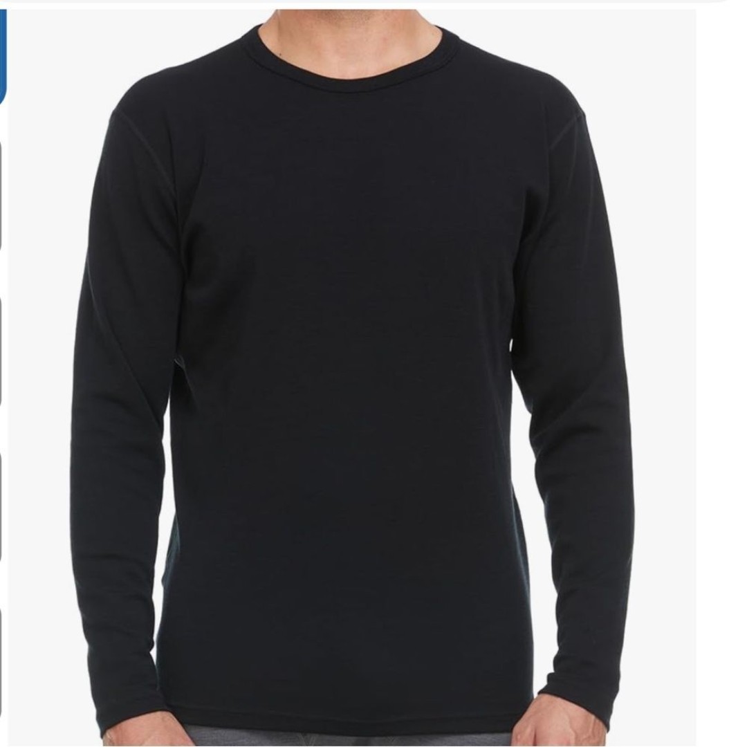 MINUS 33 MENS SZ XL BLACK 109% MERINO WOOL LONG SLEEVE CREW NECK BASE LAYER