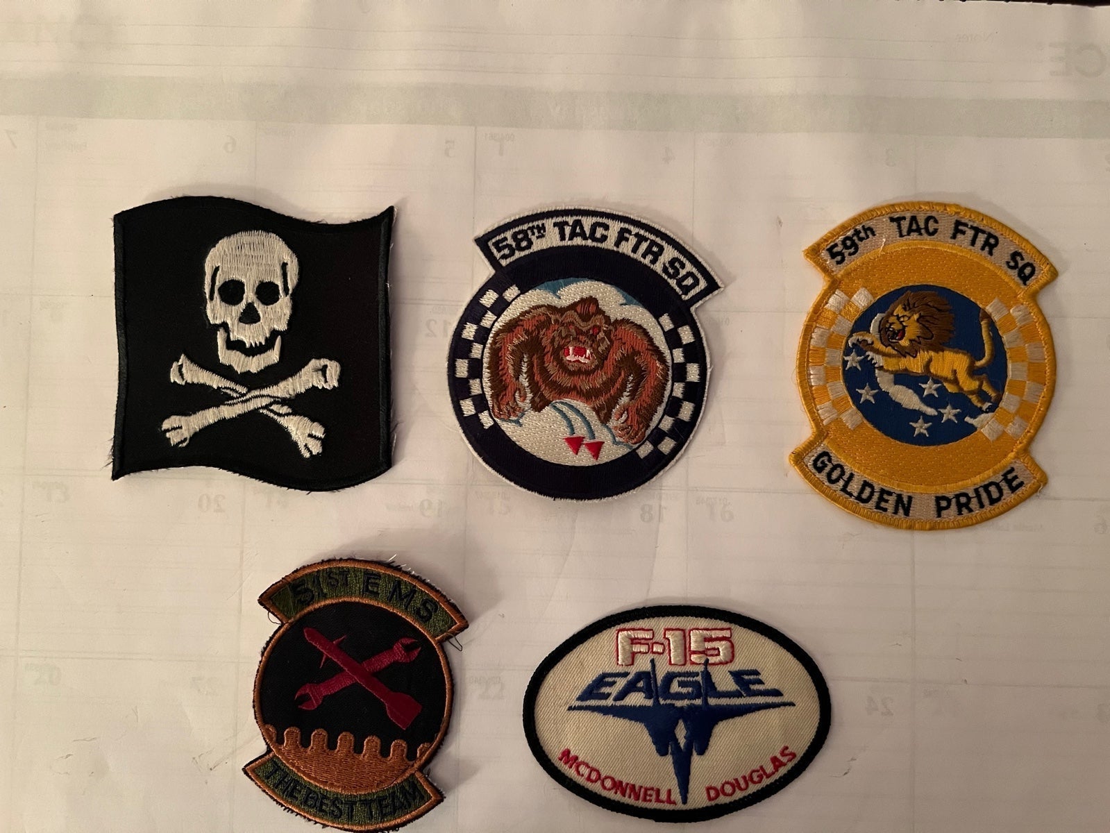 Lot of 5 Fighter Squadron Patches