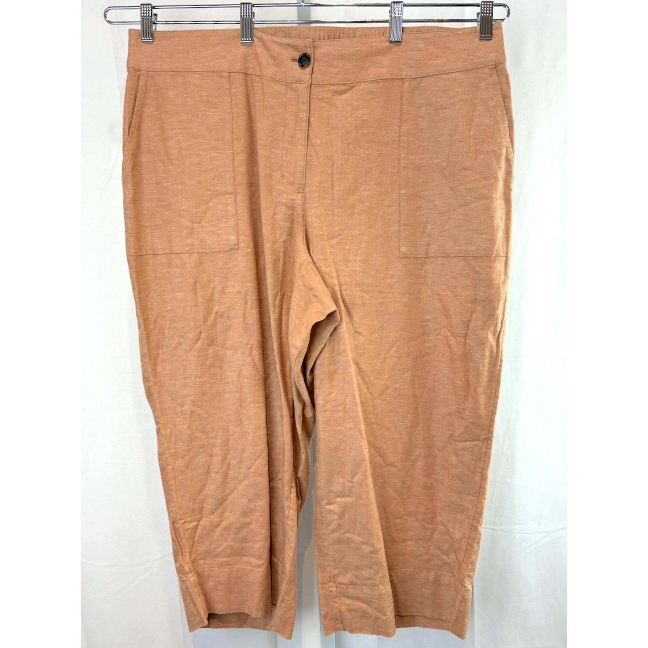 J. JILL PureJill Element Crop Trouser Pants Hemp Cotton Ginger Peach Tan 2X Plus