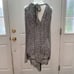 DEREK LAM 10 CROSBY 100% SILK COLD SHOULDER HALTER TOP