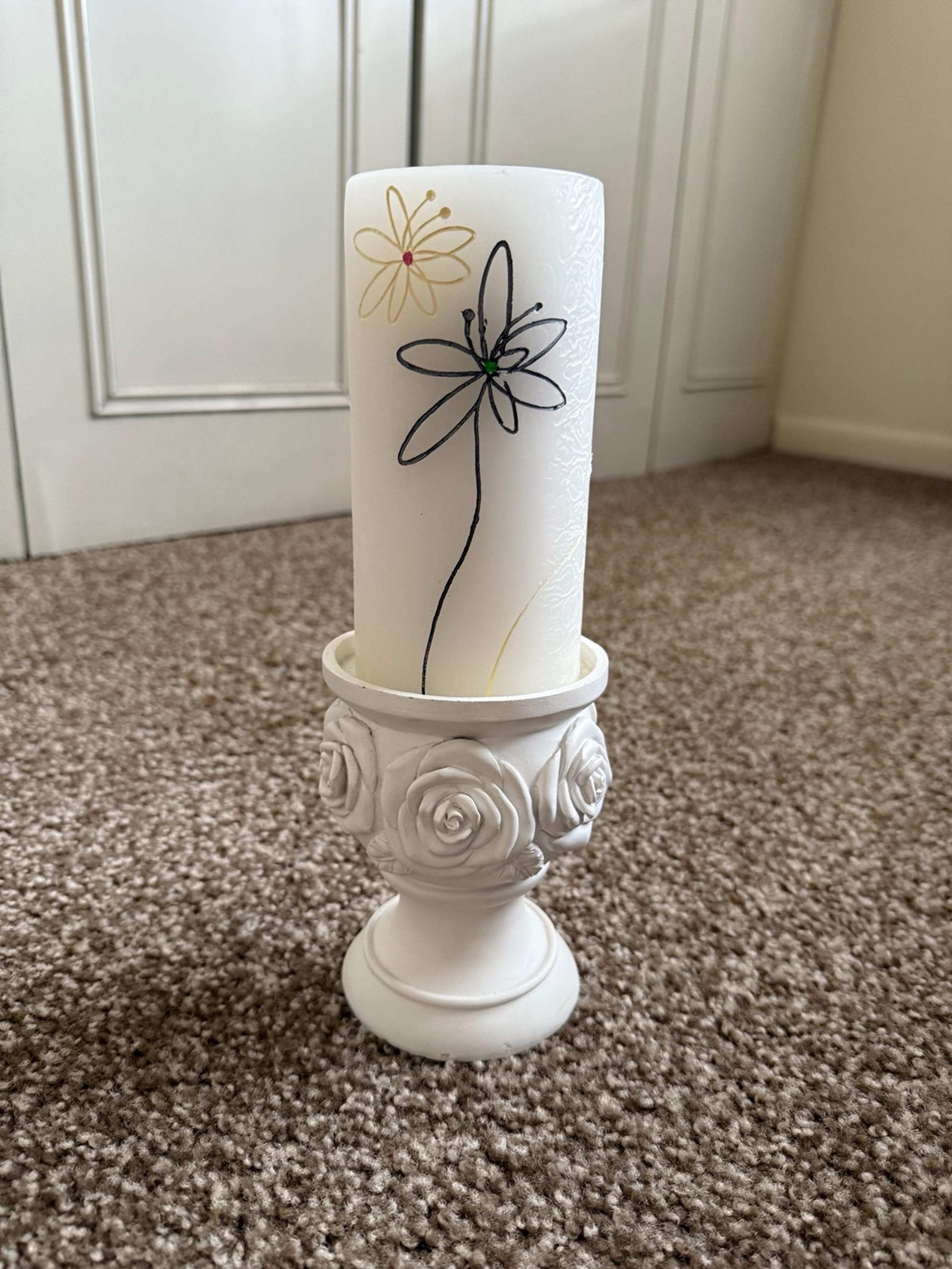 Decorative candle and holder