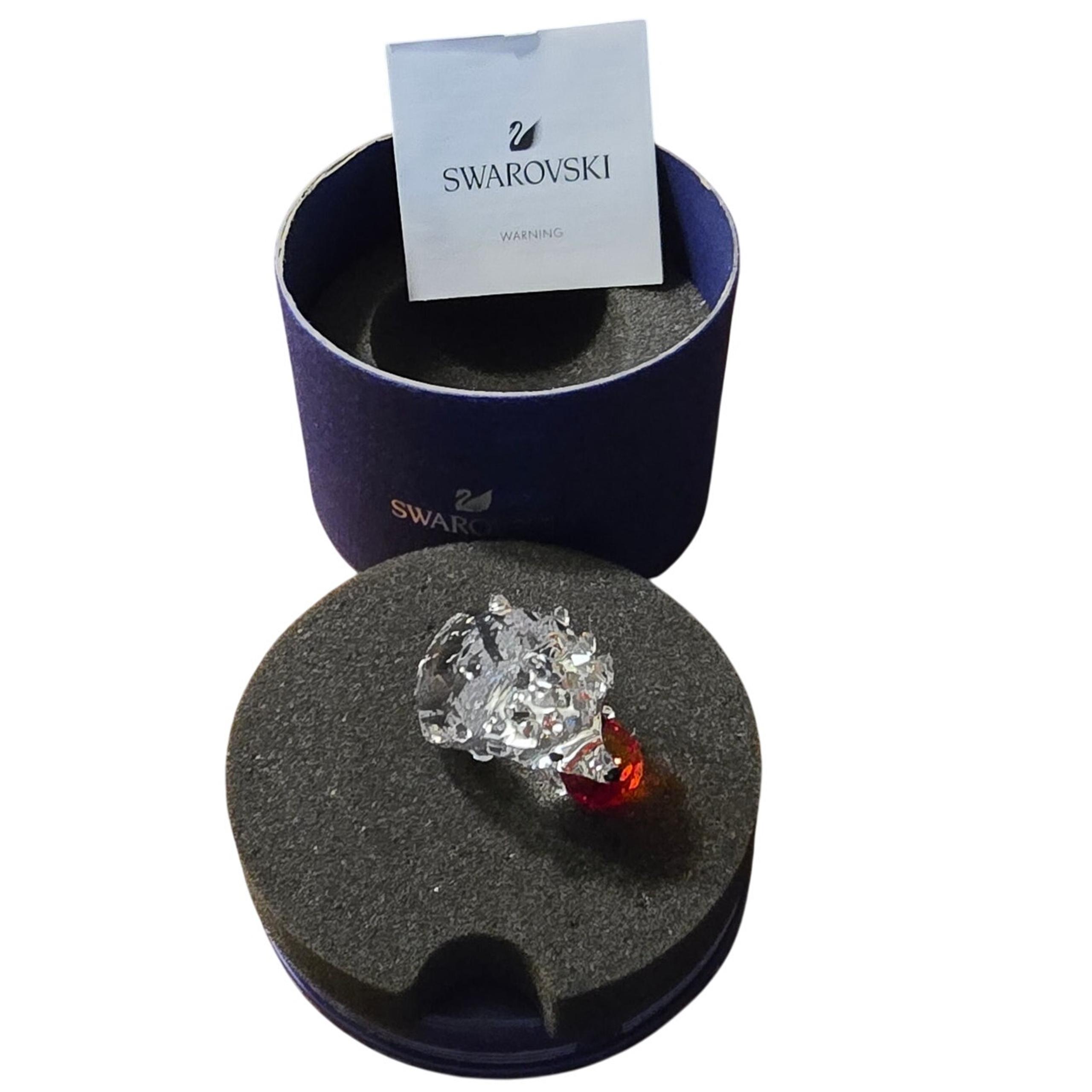 New In Box Authentic Swarovski Hedgehog With Apple Crystal Figurine #5532203