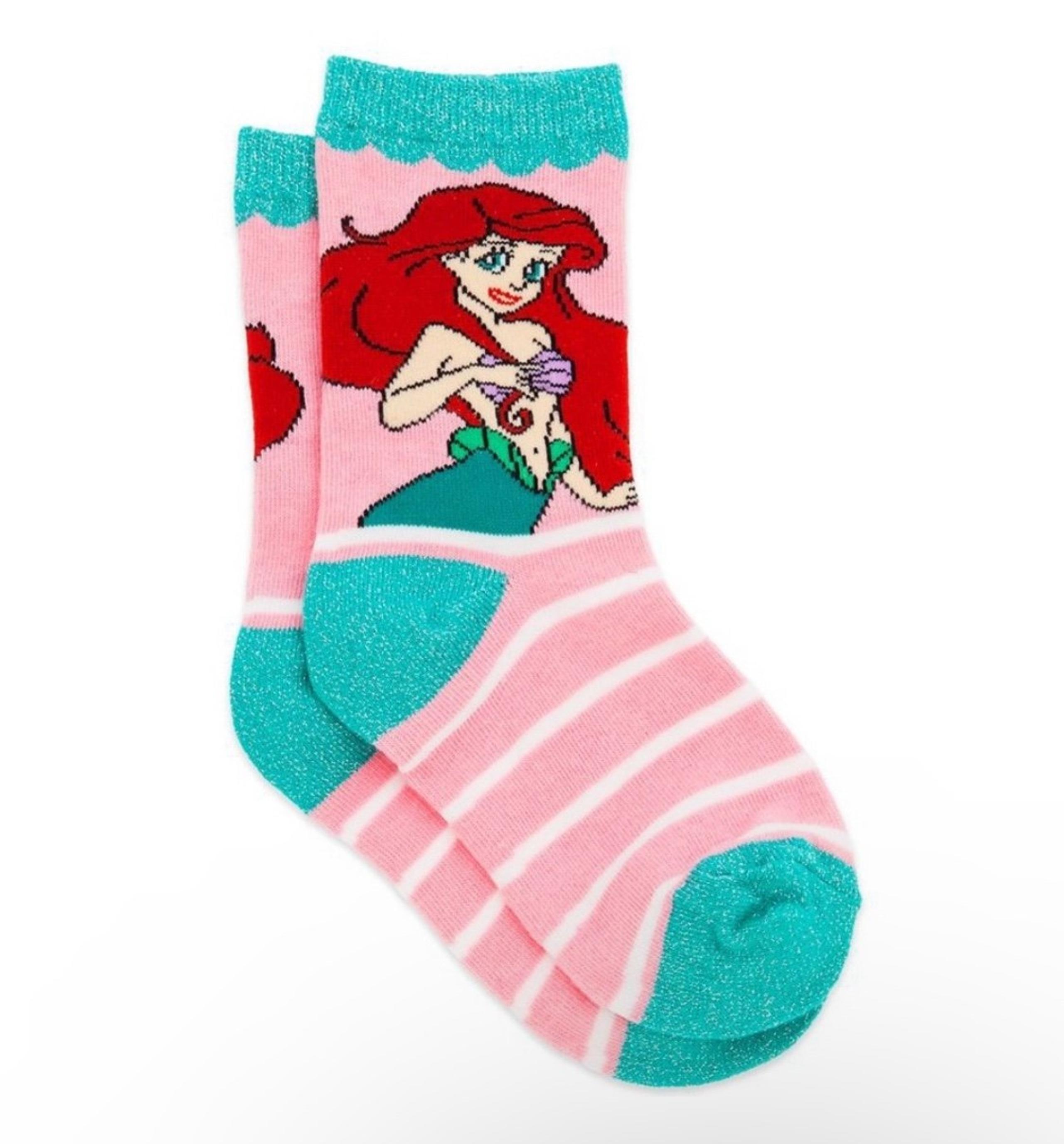 Size L(1-4) Disney Ariel Crew Socks for Girls Brand New with Tag  Authentic Disn