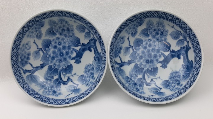 Japan Ajisai Flower B&W 2 Cereal 6 Bowl