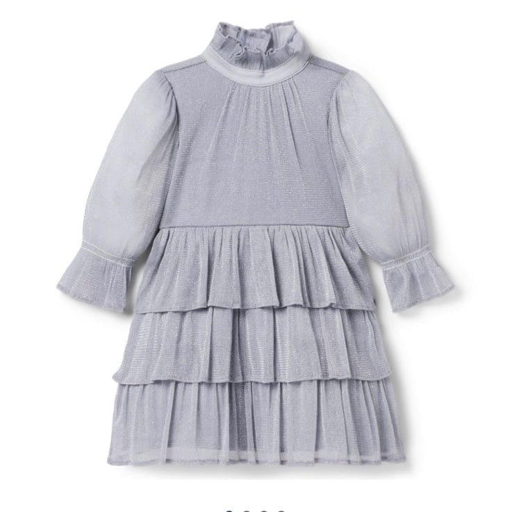 Janie and Jack girl Sparkle Mesh Ruffle dress size 10