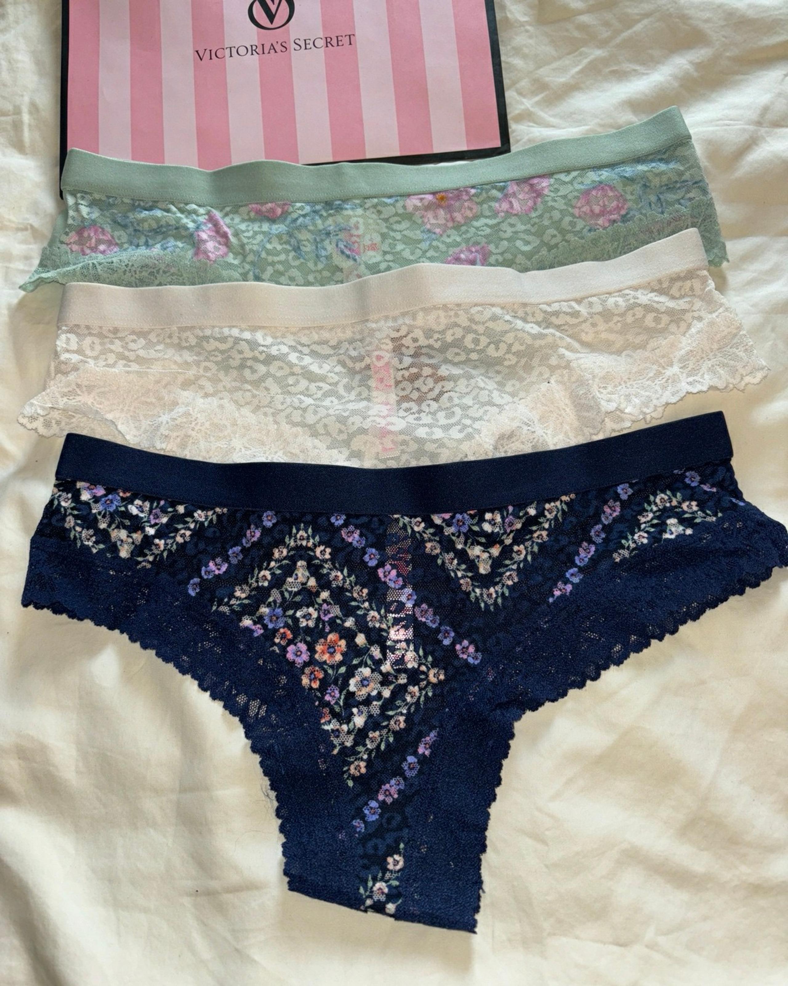 Pink Cheekster panties Lace-Mesh.. sz-L Bundle X3