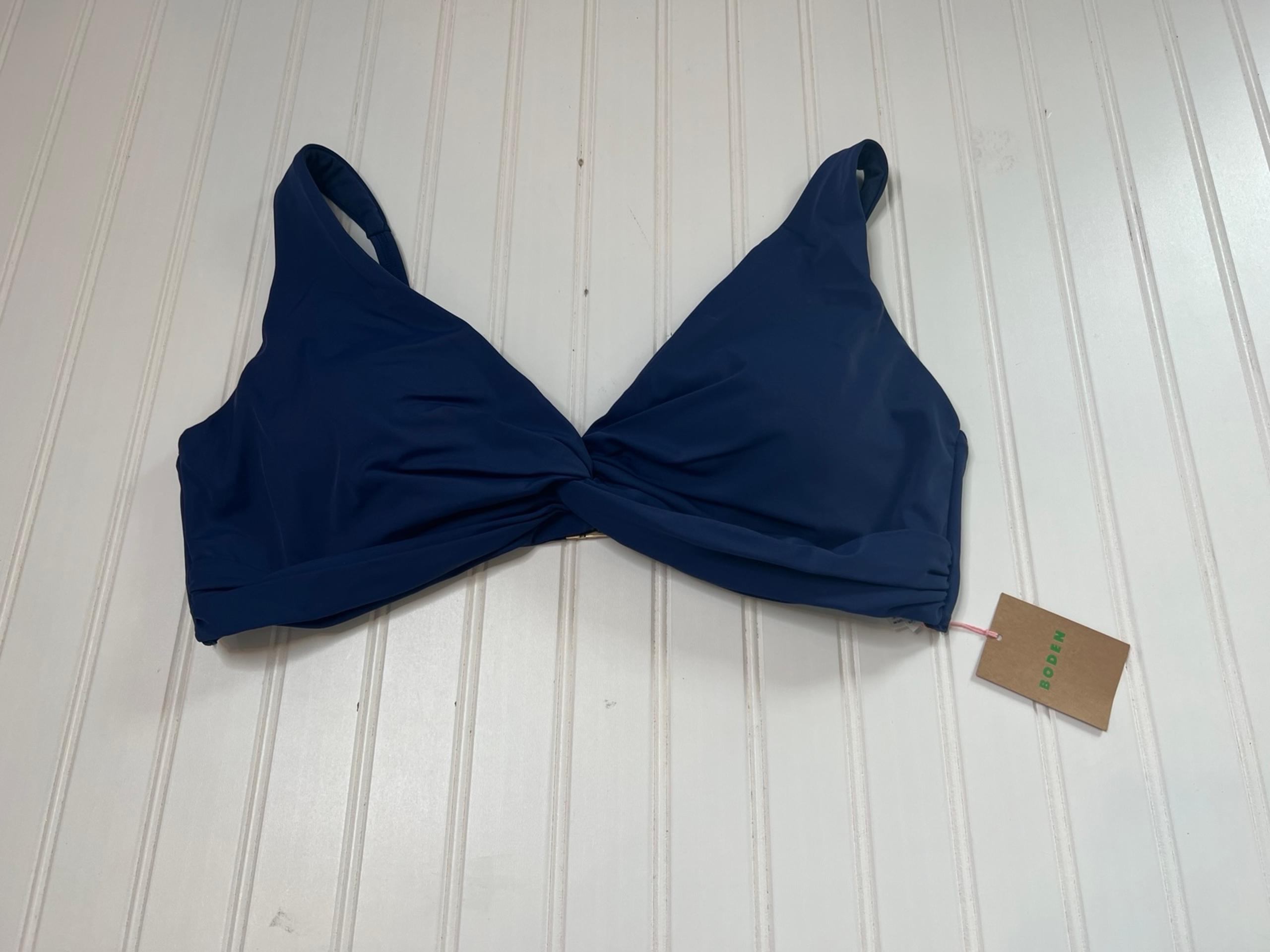 BODEN Classic Twisted Bikini Top Navy Blue Swim Swimsuit Women US 16 18 NEW. 381