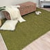 Alfa Rich 4x6 Area Rugs, Solid Green Rug, Cotton Soft Modern Washable Rugs