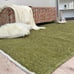 Alfa Rich 4x6 Area Rugs, Solid Green Rug, Cotton Soft Modern Washable Rugs