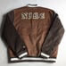 Nike Corduroy Swoosh High Brown Varsity Letterman Jacket Mens Size XL New Coat