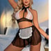 4pack Contrast Floral Lace Maid Costume Set L2
