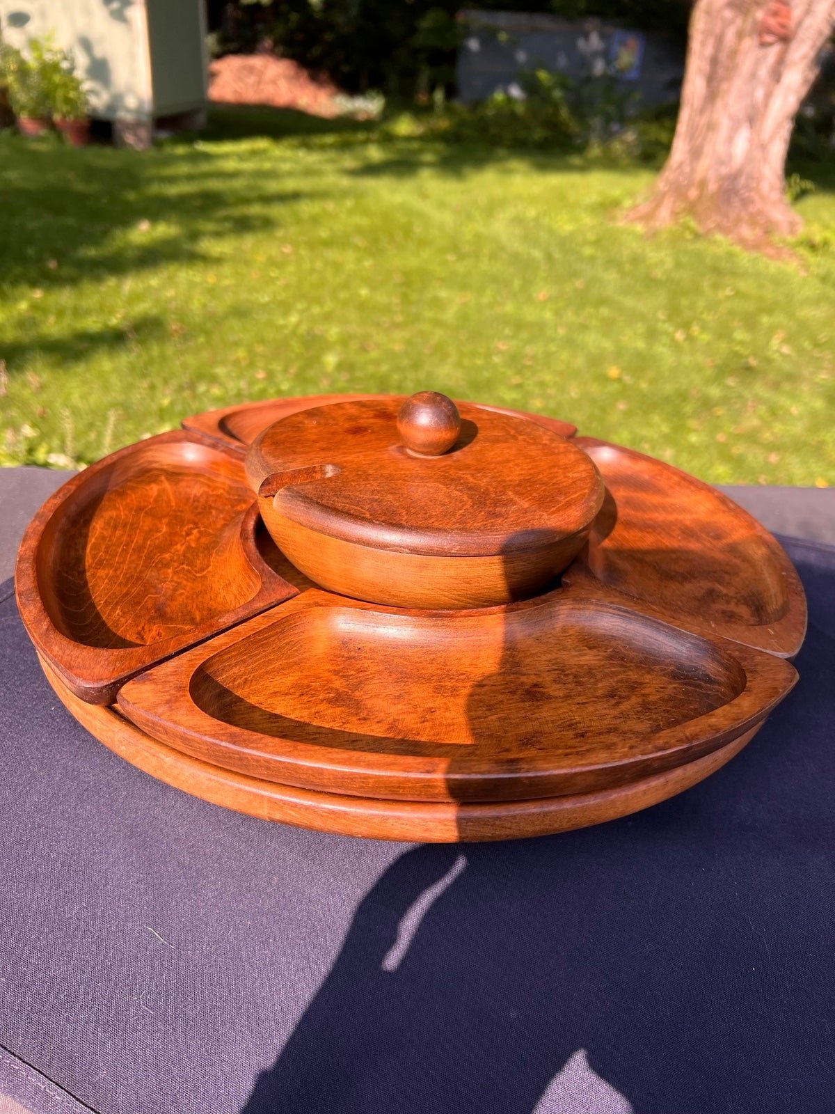 Vintage Danish Style Kennedy Brothers Vermont Lazy Susan Serving Set