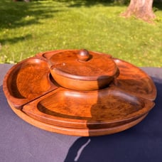 Vintage Danish Style Kennedy Brothers Vermont Lazy Susan Serving Set