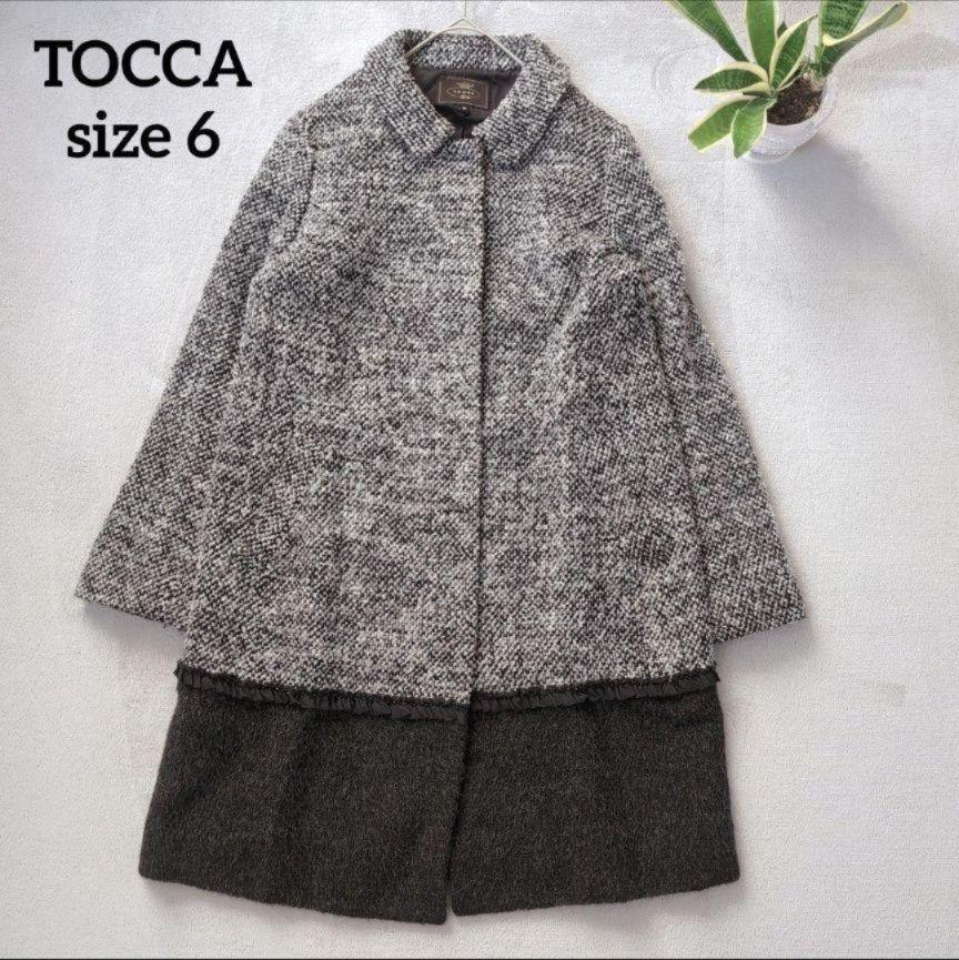TOCCA Plus Size 6 Tweed Coat with Patchwork, Alpaca Blend, Long A-Line