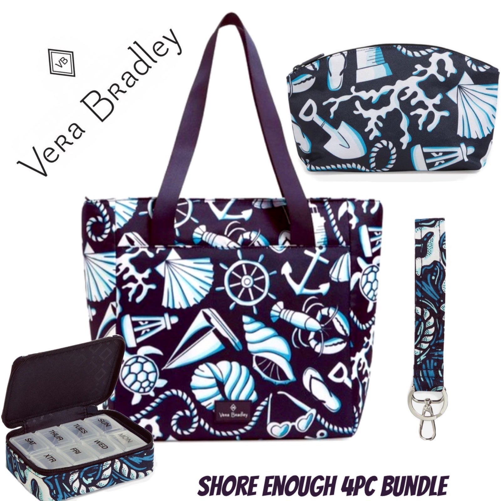 NWT - Vera Bradley Shore Enough 4pc bundle
