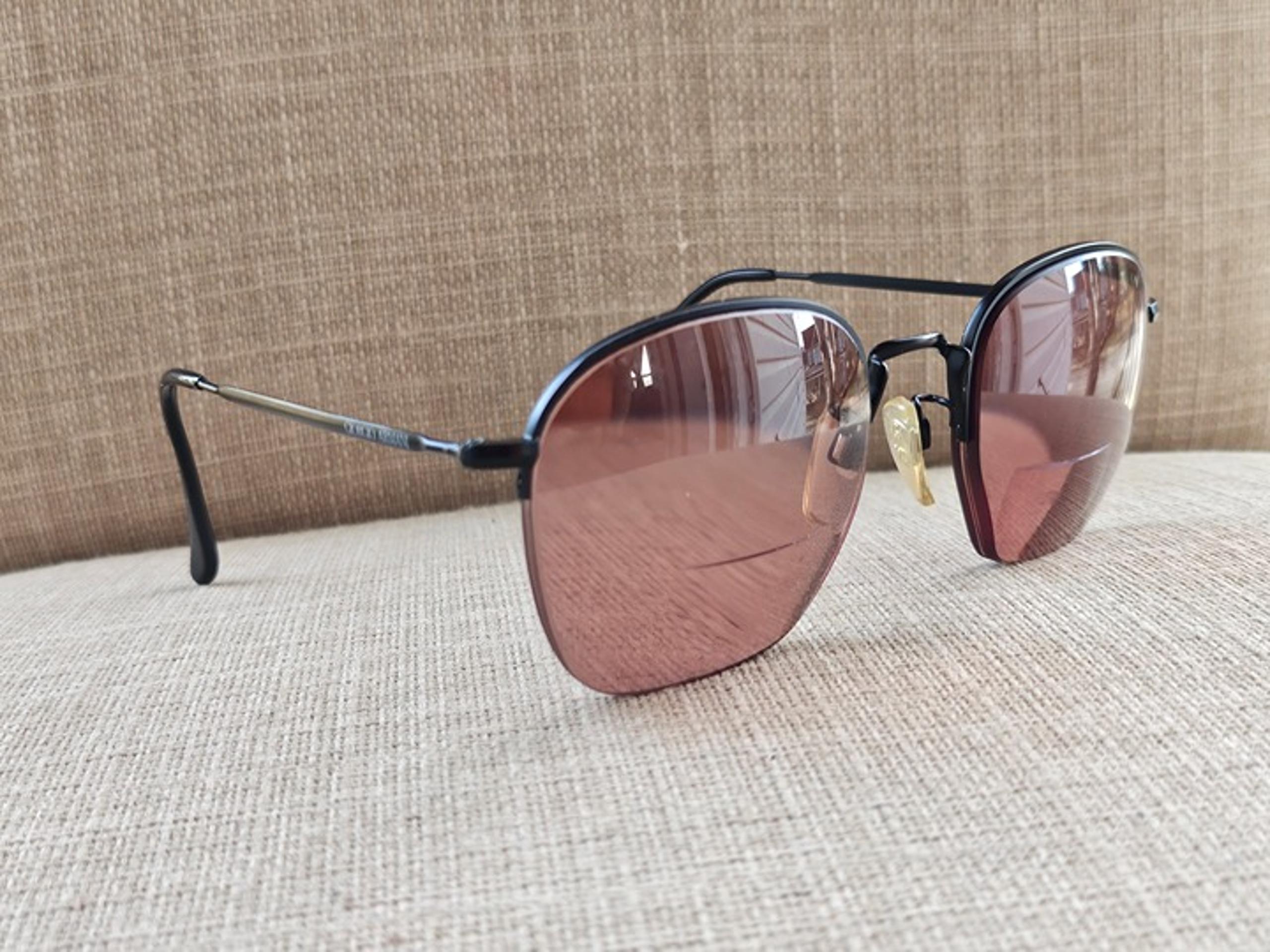 Giorgio Armani Men Eyeglasses/Sunglasses Frame Black Half Rim Glasses Made Italy