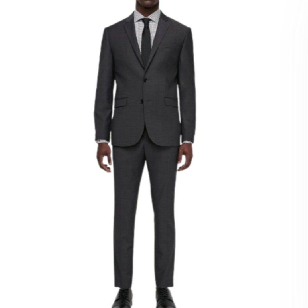 EXPRESS Men's Charcoal Slim Fit Suit - 30x32 Pants / 38S Jacket
