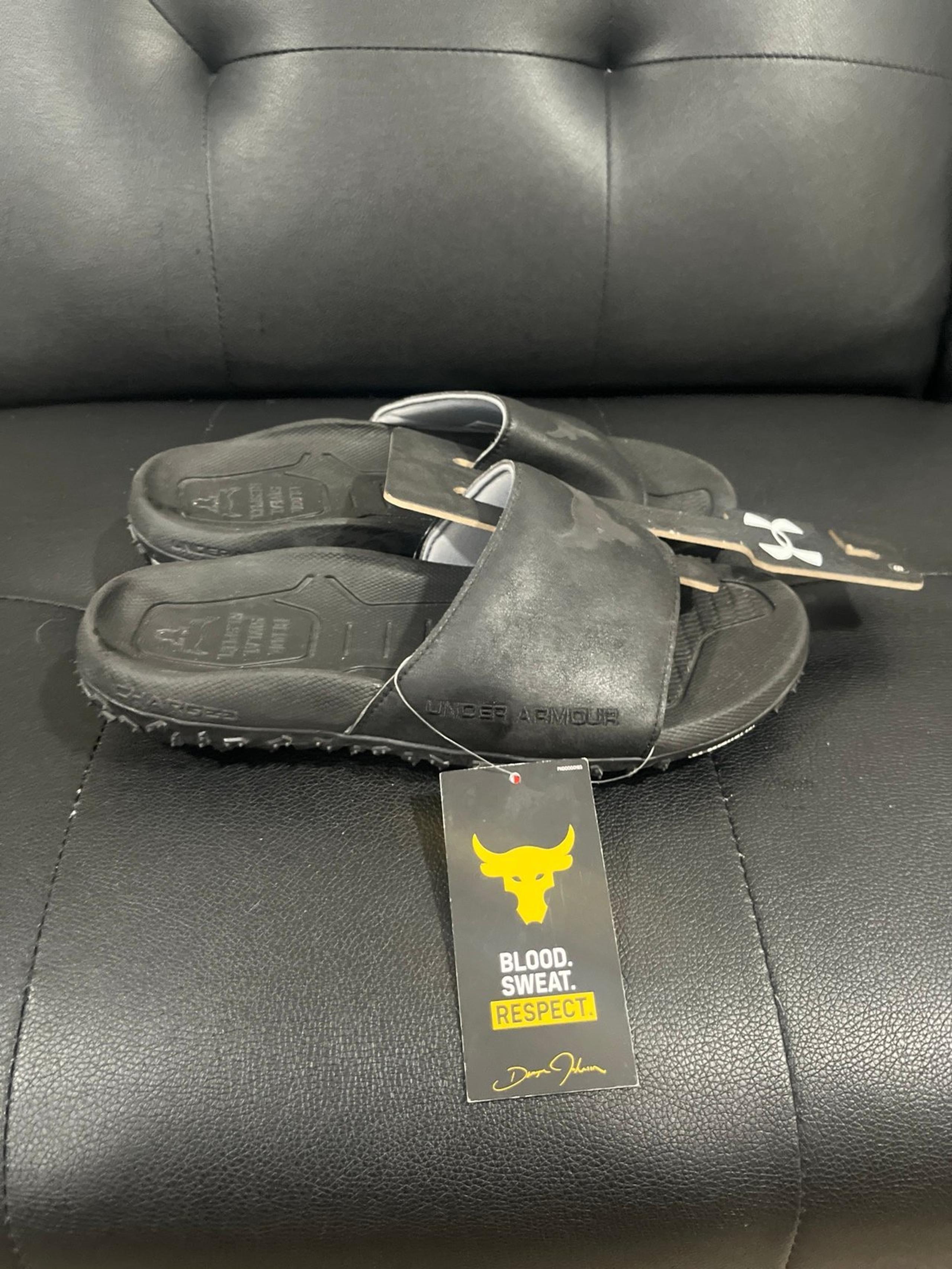 Under Armour Men's Project Rock Slides Sandals ,Black 3023762-001 Size 8