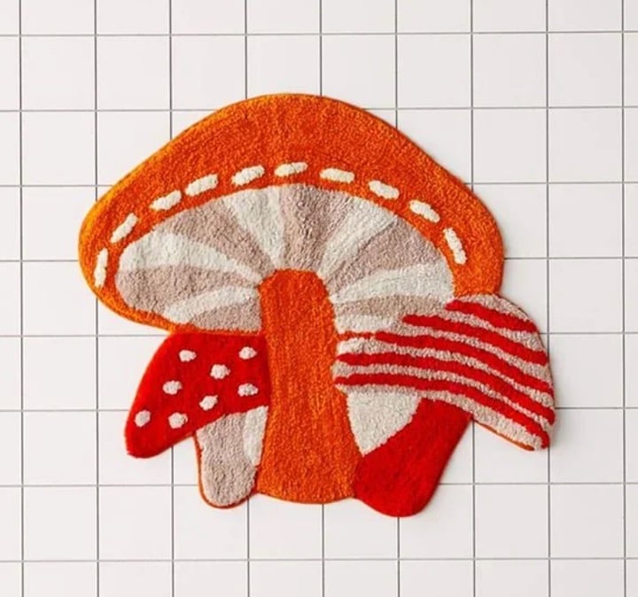 Mushroom Tufted Boho Peasant Art Deco Plant Hipster Modern Hip Bathmat Bath Mat Mushroom Tufted Boho Peasant Art Deco Plant Hipster Modern Hip Bathmat Bath Mat