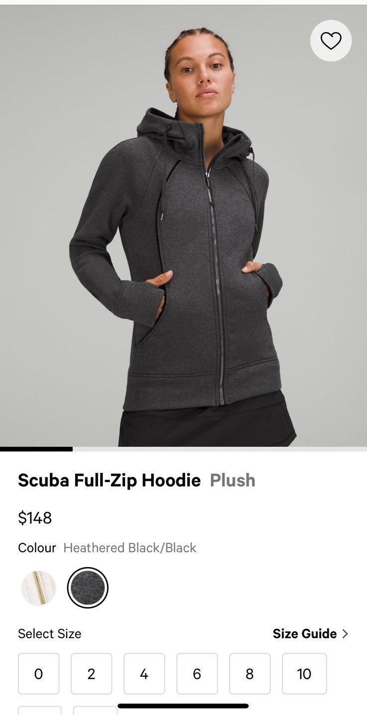 lululemon scuba full zip hoodie plush