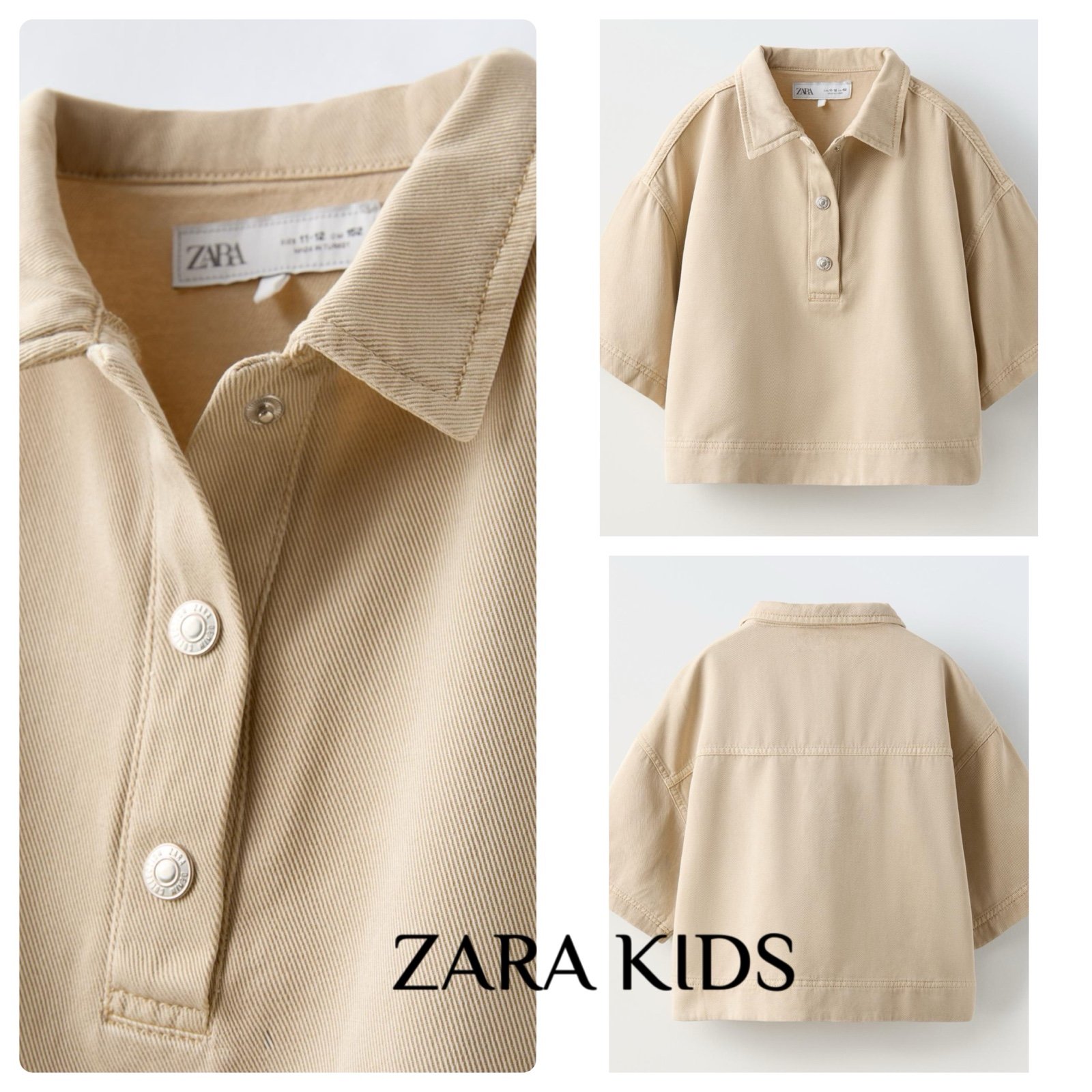 ZARA KIDS CROP BUTTON SHIRT 13-14 years