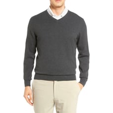 NWT Cutter & Buck Lakemont Tri-Blend Mens V-Neck Pullover Grey Sweater SZ Small