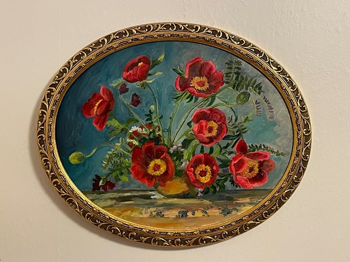 Oil poppy painting