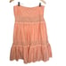 Vintage Tiered Midi Skirt Crochet Lace Large Boho Peasant Peach Fairy Romantic