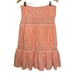 Vintage Tiered Midi Skirt Crochet Lace Large Boho Peasant Peach Fairy Romantic