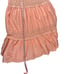 Vintage Tiered Midi Skirt Crochet Lace Large Boho Peasant Peach Fairy Romantic