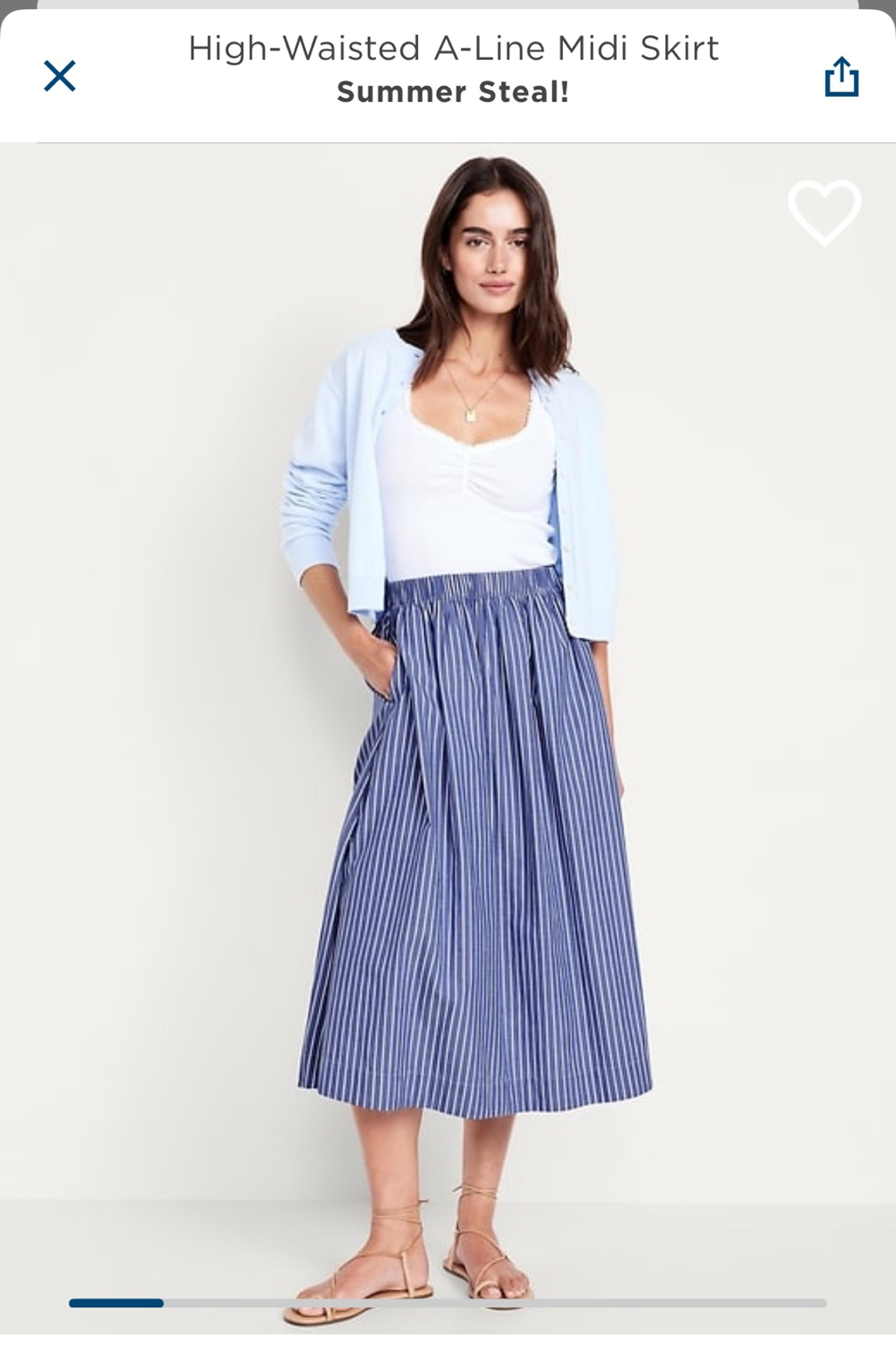 Old Navy High-waisted A-line Midi Skirt