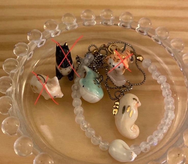 Ceramic gold handmade porcelain charm
