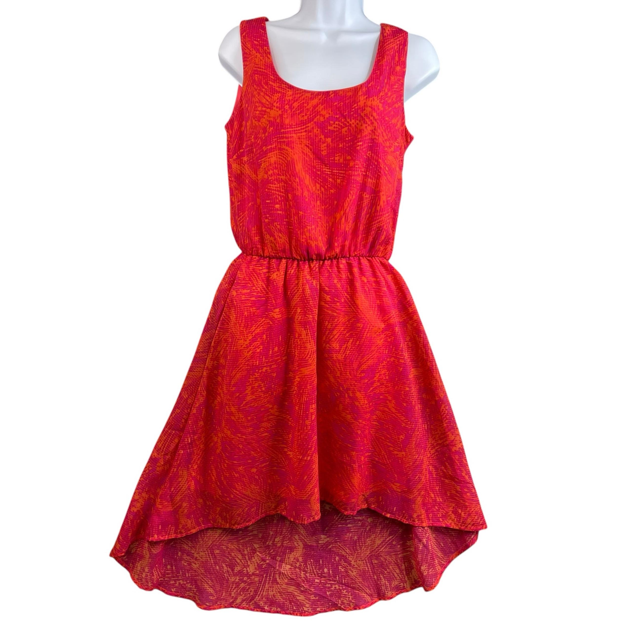 Mossimo Womens Size XS Speckle Scoop Neck Assymetric Dark Pink/Orange