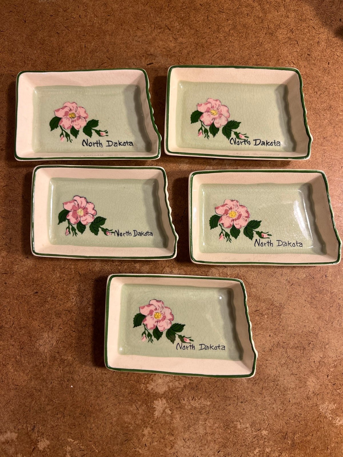 Vintage Annie Laura Ceramics Hand Painted North Dakota 5 available.