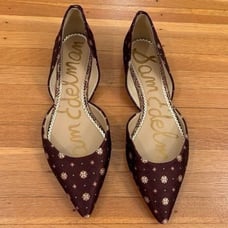 Sam Edelman Purple Brocade D’Orsay Pointed Toe Flats