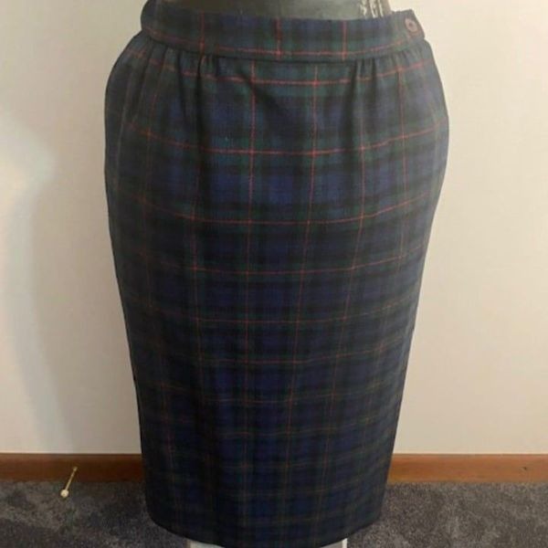 Pendleton Vintage 90's Authentic Argyle Tartan Plaid Pencil skirt, size 10
