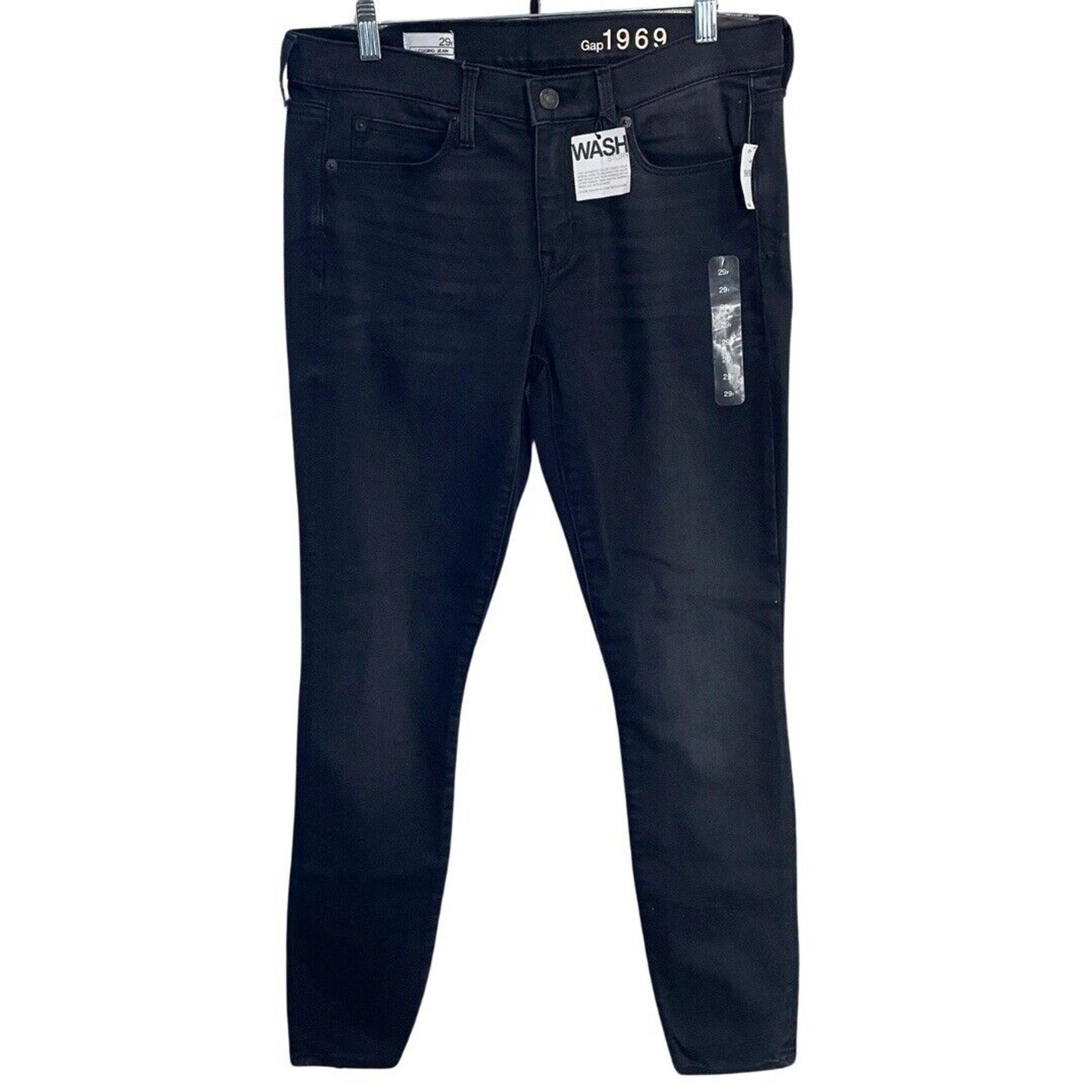 Gap 1969 Legging Jeans Women’s 29 Regular Camden Black Wash Stretch Denim NEW