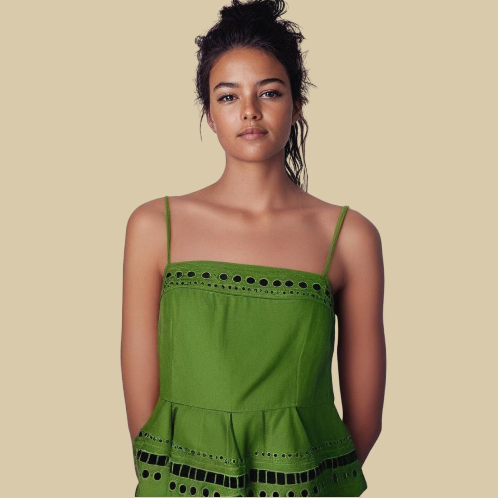 Anthropologie X Maeve Seaborne Corset Peplum Tank