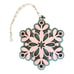 Handmade 3 Pink/Green Green/Pink Pink/Off White Hand Painted Snowflake Ornaments
