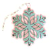Handmade 3 Pink/Green Green/Pink Pink/Off White Hand Painted Snowflake Ornaments