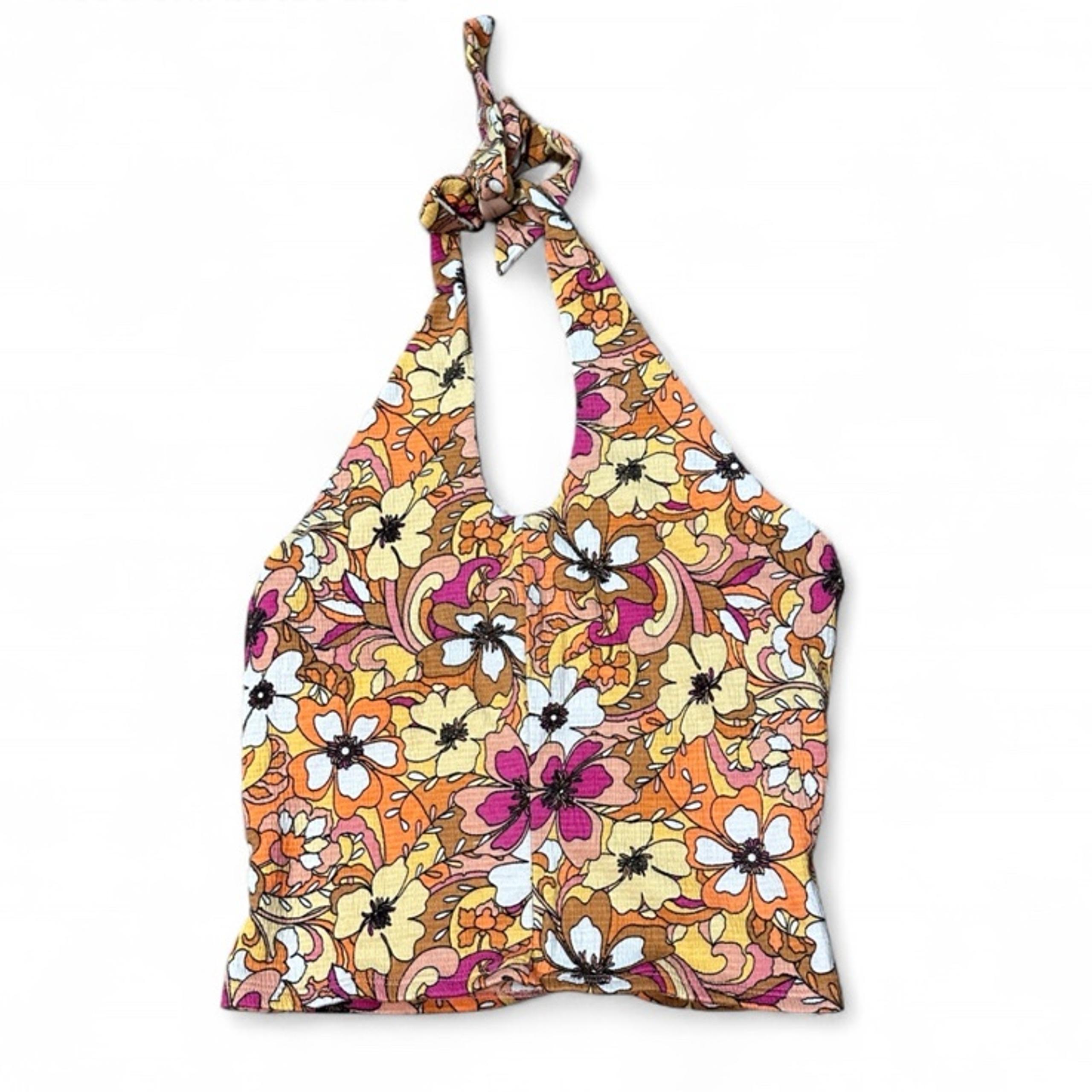 SO Women’s Floral Halter Top Size Medium Retro Style
