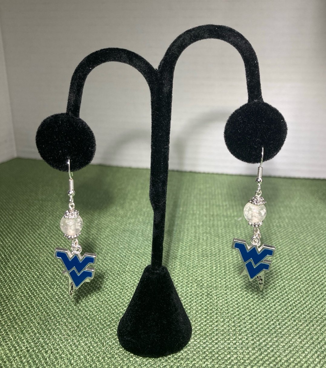 West Virginia Mountaineers Dangle Earrings glow in the dark