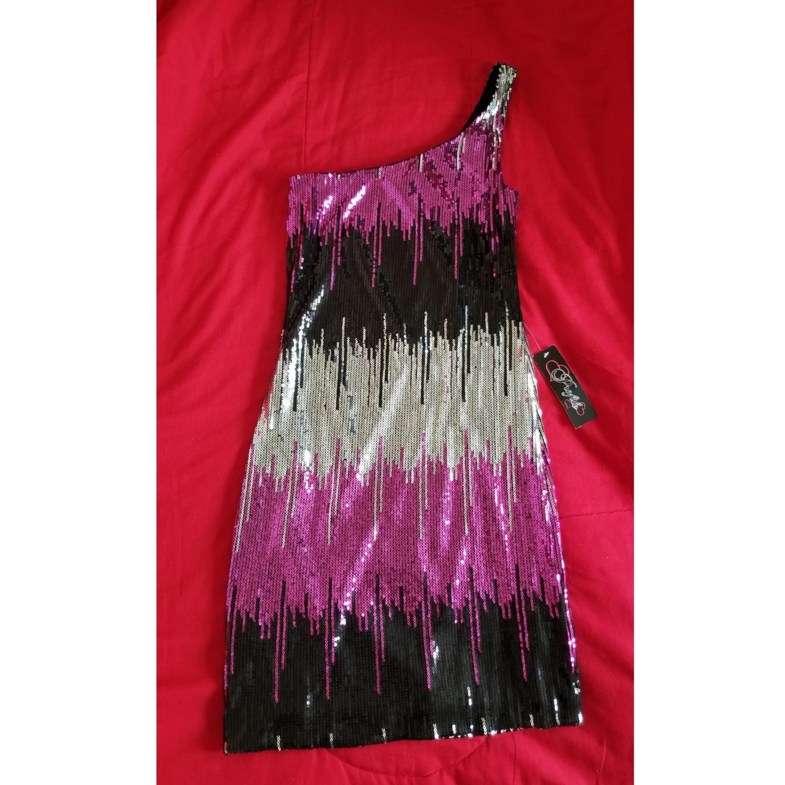 Sequined one shoulder dress