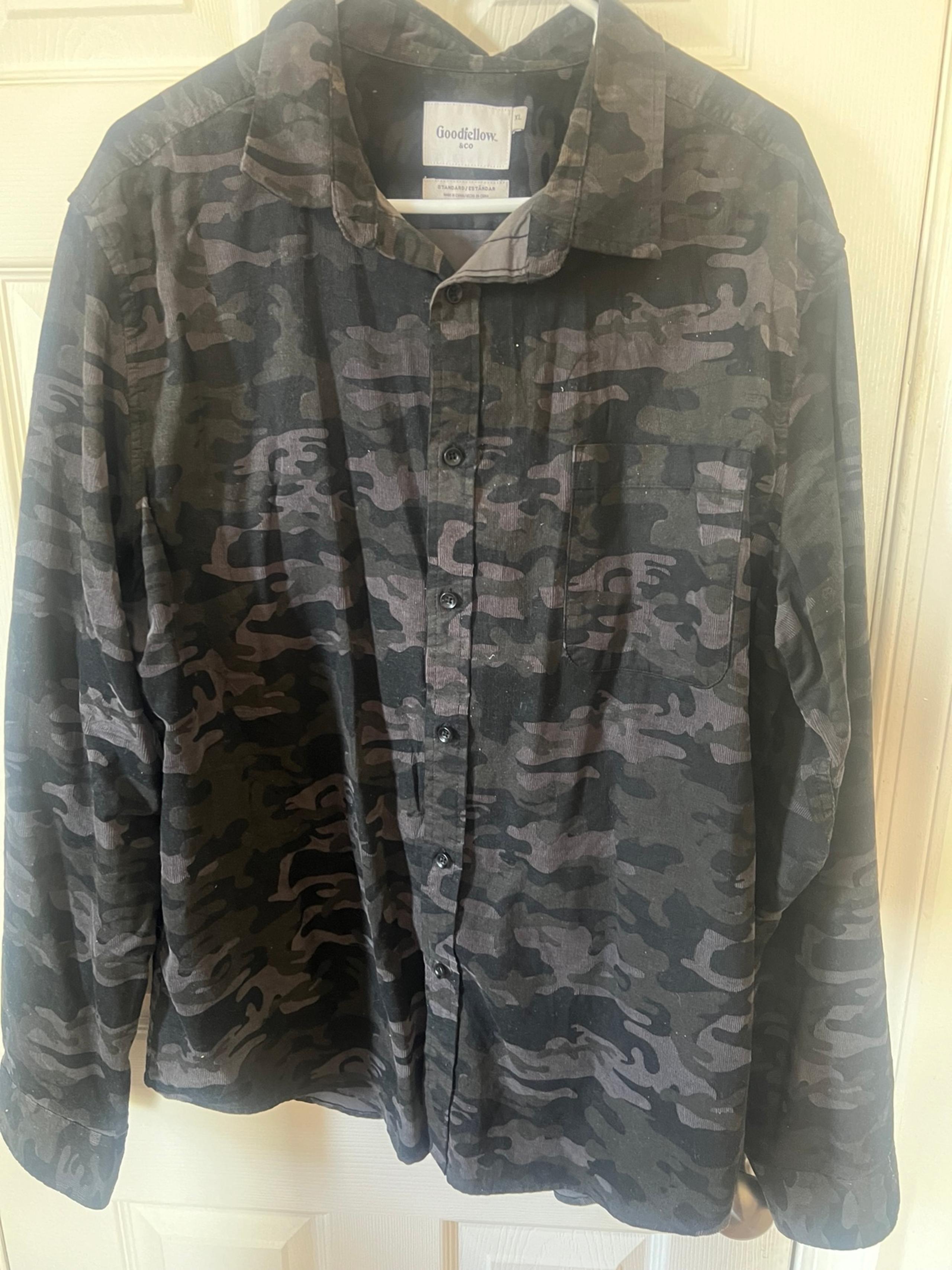 Mens Camo Button Down Shirt